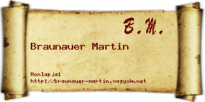 Braunauer Martin névjegykártya